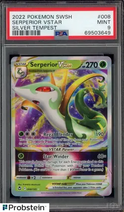 2022 Pokemon SWSH Silver Tempest #008 Serperior VSTAR PSA 9 MINT - Image 1