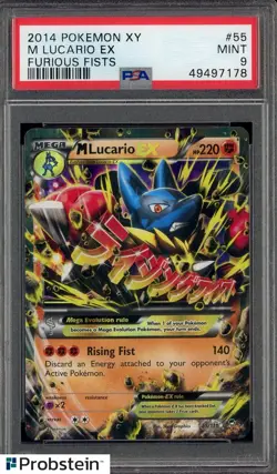 2014 Pokemon XY Furious Fists #55 M Lucario Ex PSA 9 MINT - Image 1