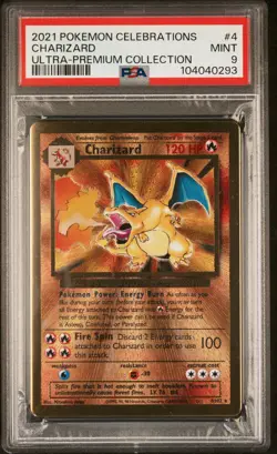 2021 Pokemon Celebrations UPC Gold Charizard PSA 9 Mint #4 Englisch - Image 2