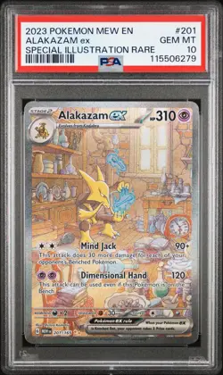 2023 POKEMON MEW EN-151 SPECIAL ILLUSTRATION RARE #201 ALAKAZAM EX PSA 10 - Image 1