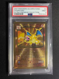 2021 Pokemon Celebrations 25th ANNIVERSARY Charizard Gold Metal #4 PSA 9 MINT - Image 1