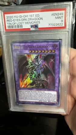 2020 YU-GI-Oh! Tin of Lost Memories Red-Eyes Dark Dragoon 1st Ed. EN249 PSA 9 - Image 1