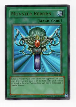 Yu-Gi-Oh! TCG Monster Reborn LOB-118 Unlimited Edition Ultra Rare LP - Image 1
