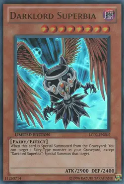 Yugioh! LP Darklord Superbia - LC02-EN005 - Ultra Rare - Limited Edition Lightly - Image 1