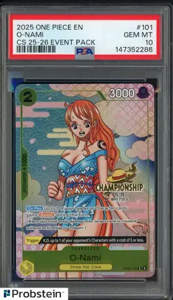 2025 One Piece EN O-Nami #101 Championship 25-26 Event Pack PSA 10 GEM MINT - Image 1