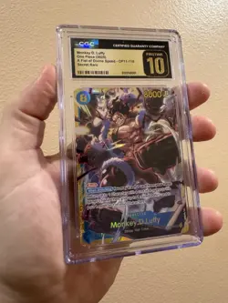 2025 ONE PIECE FIST OF DIVINE SPEED MONKEY D LUFFY OP11-118 SEC CGC 10 PRISTINE - Image 1