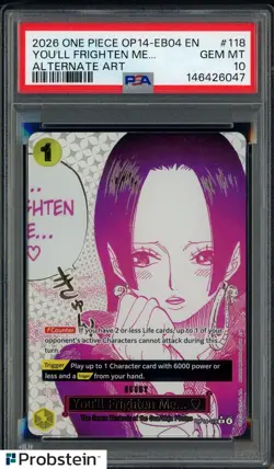 2026 One Piece EN OP14-EB04 Alternate Art #118 You'll Frighten Me.... PSA 10 - Image 1