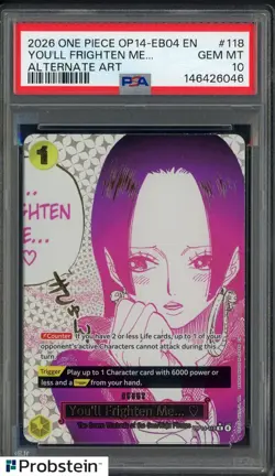 2026 One Piece EN OP14-EB04 Alternate Art #118 You'll Frighten Me.... PSA 10 - Image 1