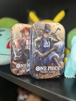 (Two) One Piece Tin Pack Set Volume 2 Factory Sealed Card Game. Ace and sabo - Image 1
