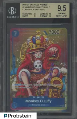One Piece Promo Convention Exclusive #P043 Monkey D Luffy Foil BGS 9.5 - Image 1