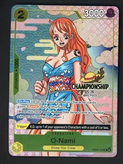One Piece TCG O-Nami Nami OP06-101 25-26 Championship Promo - Image 1