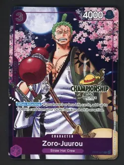 Zoro-Juurou (Event Pack Vol. 5) OP05-067 One Piece PROMO GOLD CHAMPIONSHIP - Image 1