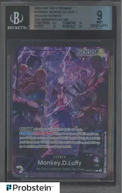 2025 One Piece Promo 2nd Anniversary Set #061 Monkey D Luffy BGS 9 MINT - Image 1