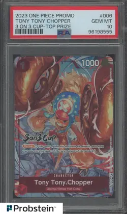2023 One Piece Promo 3 on 3 Cup Top Prize #006 Tony Tony Chopper PSA 10 - Image 1