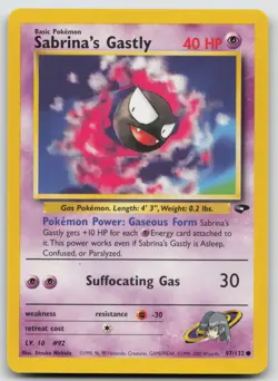 Pokemon Card Sabrina's Gastly (97) Common Gym Challenge 097/132 - Image 1