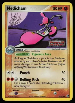 Medicham 34/108 Reverse Holo Stamped EX Power Keepers Pokemon Card - Image 1