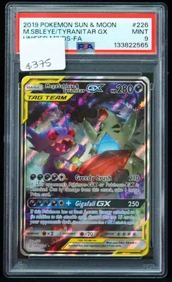 2019 Mega Sableye & Tyranitar GX #226 Unified Minds PSA 9 Pokemon Card - Image 1
