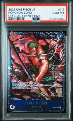 PSA 10 Zoro ST21-015 Flagship Battle 2025 Top 8 Prize ONE PIECE Card Japanese - Image 1