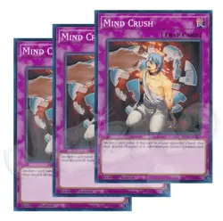 Yugioh - Mind Crush x 3 - 1st Edition NM - Free Holographic Card - Image 1
