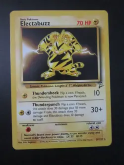 ELECTABUZZ POKEMON CARD 24/130 BASE 2 NON HOLO NEVER PLAYED EX+ NM- - Image 1