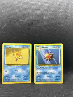 Starmie + Staryu 1999 Pokemon Base Set Card Lot Vintage WOTC - Image 1