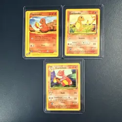 Pokemon TCG Charmander, Charmeleon Base Set, Lot 3 Cards - 1999 Wizards and 2002 - Image 1