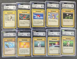 Lot (10) 1999 Pokemon Assorted CGC Graded Trainer Cards w/ Recycle - Image 1