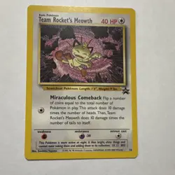 Pokemon Team Rocket's Meowth Card Wotc 2000 English 18 promo clean very rare - Image 2