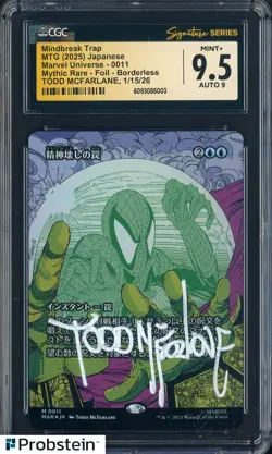 Todd McFarlane Signed 2025 MTG Marvel Universe Mindbreak Trap CGC 9.5 w/ AUTO 9 - Image 1