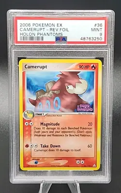 PSA 9 Mint 2006 POKEMON EX HOLON PHANTOMS #36 Camerupt REVERSE HOLO FOIL - Image 1