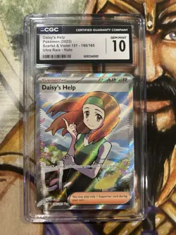 Daisy's Help 195/165 Pokemon 151 Ultra Rare Trainer Holo - CGC 10 Gem Mint 🔥 - Image 1