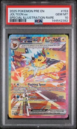 💎 2025 POKEMON PRISMATIC EVOLUTIONS #153 JOLTEON EX SIR PSA 10 - Image 1