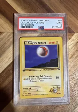 Pokemon Lt. Surge's Voltorb Gym Challenge 1st Edition PSA 9 Card 86/132 2000 - Image 1