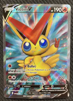 Victini V Full Art 144/163 Ultra Rare Battle Styles NM Pokemon TCG - Image 1