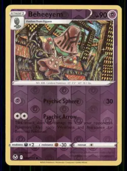 Beheeyem SWSH12: Silver Tempest #080/195 Uncommon Reverse Holo Pokemon LP - Image 1