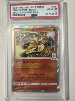 Pokemon PSA 10 2021 P.M. IND. SM PROMO CHARIZARD - HOLO KFC CHAKI KIDS MEAL - Image 1