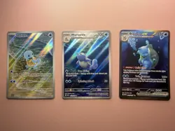 Pokemon TCG 151 Lot - Squirtle Evolution Line - Squirtle, Wartortle, Blastoise - Image 1