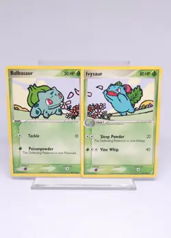 Pokemon Ivysaur 34/100 And Bulbasaur 45/100 EX Crystal Guardians Lot dmg - Image 1