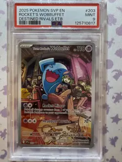 Pokemon Team Rocket's Wobbuffet 203 Black Star Promo PSA 9 - Image 1