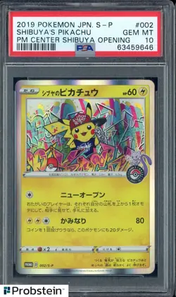 2019 Pokemon Japanese S-P Pokemon Center Opening #002 Shibuya's Pikachu PSA 10 - Image 1