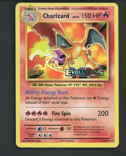 2016 Pokemon Charizard Evolutions Staff Promo Double Stamped Holo Rare - Image 1