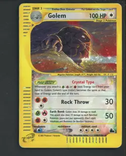2003 Pokemon Aquapolis Crystal Golem Holo Rare with Swirl #148 - Image 1