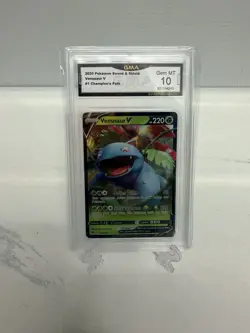 Pokemon Venusaur V Champion's Path Ultra Rare Full Art Holo GMA 10 01/73 - Image 1