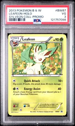 2013 POKEMON BLACK & WHITE PROMO #BW87 LEAFEON-HOLO SYLVEON COLLECTION PSA 3 - Image 1