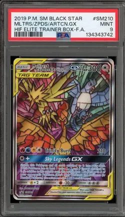 Pokemon Moltres & Zapdos & Articuno GX Hidden Fates ETB FA Promo SM210 PSA 9 - Image 1