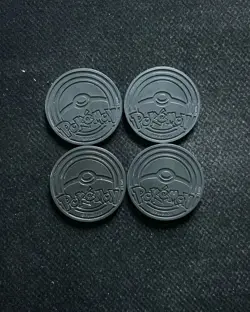 Pokemon TCG Deoxys Charizard Glow in the Dark Coins Green Cyan Lot*4 LU57 - Image 2