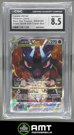 Lucario VSTAR CGC 8.5 2023 Pokemon Sword Shield Black Star Promos Crown Zenith - Image 1