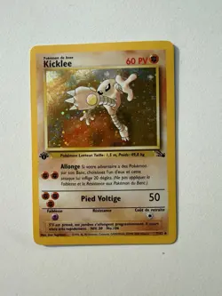 Pokemon Hitmonlee 7/62 Holo 1st Edition Fossil French WOTC 1999 - Image 1