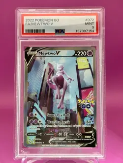 2022 POKEMON GO #072 FULL ART/MEWTWO V PSA 9 - Image 1