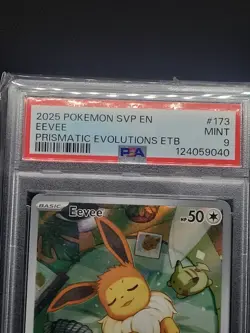 Pokemon Eevee TCG 173 Holo Promo Prismatic Evolutions PSA 9 - Image 2
